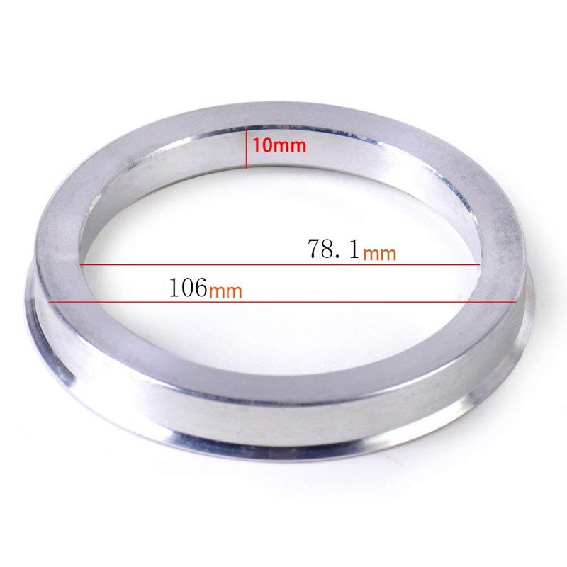ZHTEAPR 4pc Wheel Hub Centric Rings 106 to 78.1 OD 106mm ID 78.1mm - Aluminium Alloy Wheel Hubrings 78.1 to 106 - Image 4